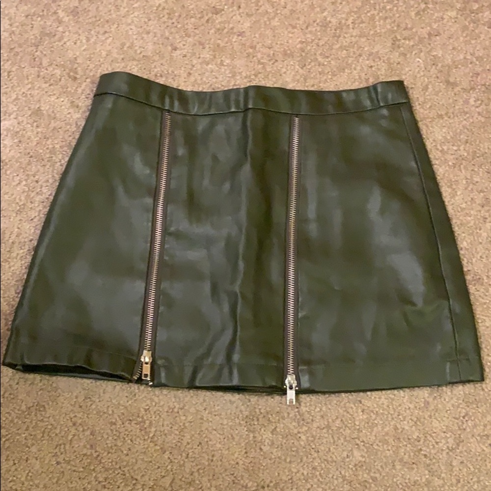 Pleather Skirt with Zippers